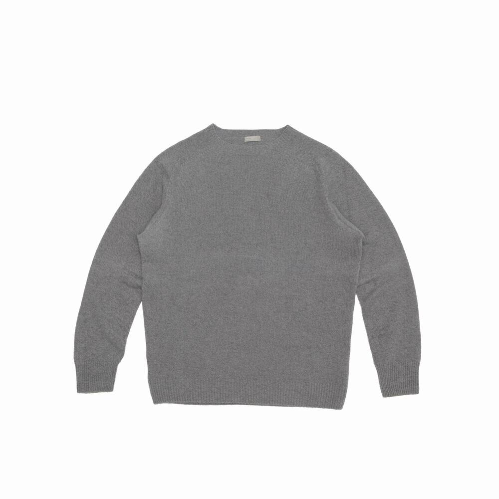 Margaret Howell Men’s Seamless Cashmere Wool Crew Neck Sweater Grey Size M